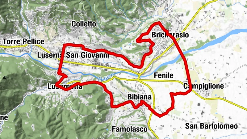 Kurze Fahrt auf der Strada delle Mele Pinerolese_Campiglione-Bricherasio-Luserna-Luseretta-Bibiana