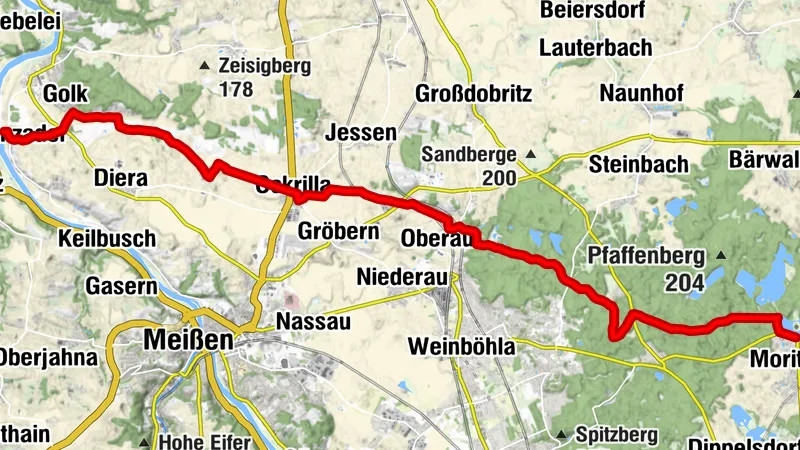 Moritzburger Weg - Von der Elbe zum Barockschloss Moritzburg