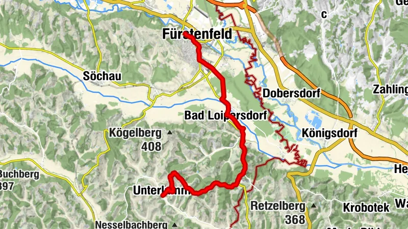 Etappe 30 Vom Gletscher zum Wein Nordroute Fürstenfeld - Unterlamm