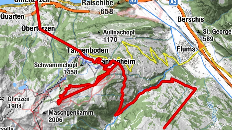 Heidiland Bike Bahnentour (Unterterzen - Schönhalden) - in Arbeit