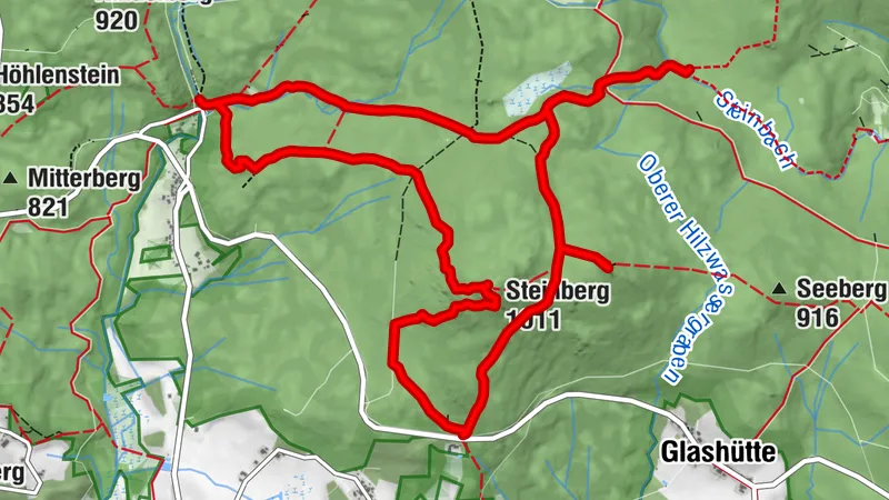 Runde im Felswandergebiet mit Großer Kanzel, Steinbach-Klause, Sagwassersäge, Ochsenriegel und Steinberg 