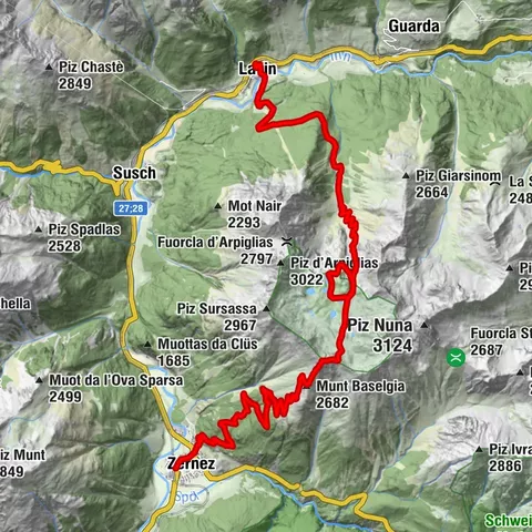 Nationalpark: Zernez – Munt Baselgia – Macunseen – Alp Zeznina – Lavin