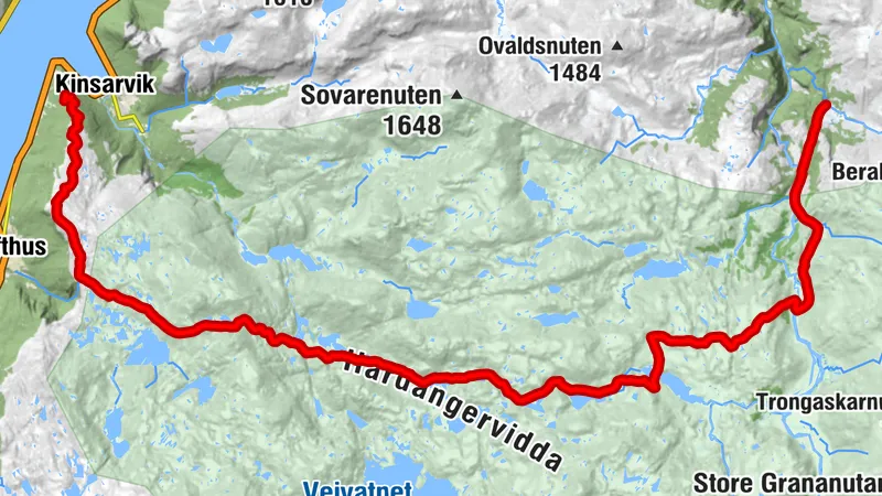 Eidfjord - Hedlo - Ulvskjaft - Ullensvang