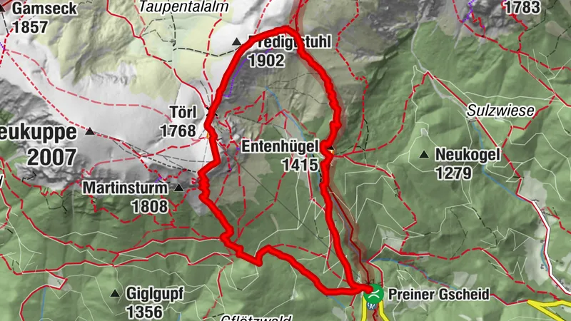 Von Preiner Gscheid Gretchensteig nach Waxriegelhaus