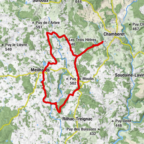 Von Chamberet nach Meilhards