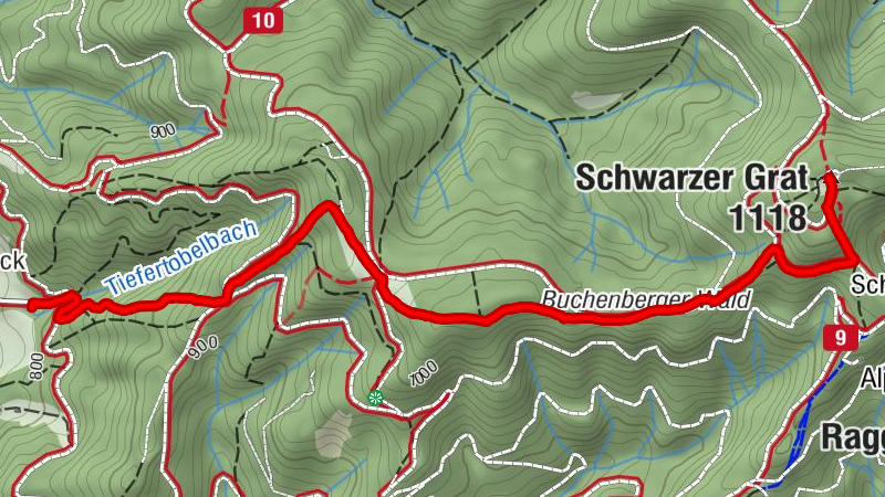 Lueginsland zum Schwarzen Grat - Variante