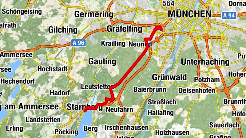 Vom Westpark nach Starnberg