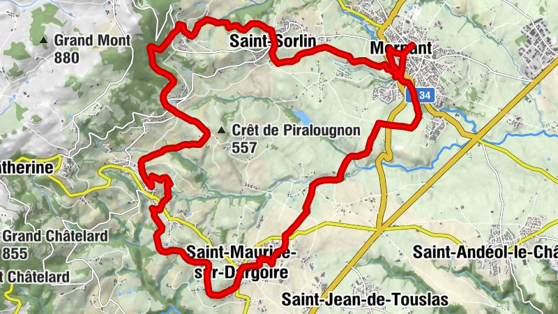 Mountainbike-Strecke 160 - Die Hügel von Chabanière