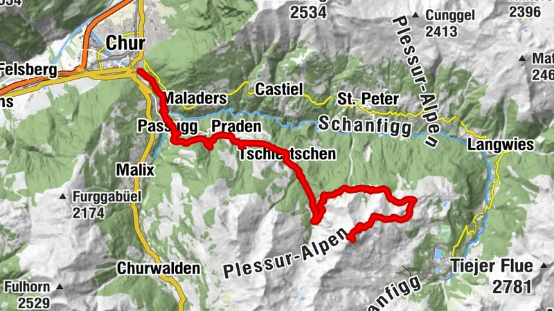 Vom Weisshorn über Ochsenalp und Tschiertschen nach Chur