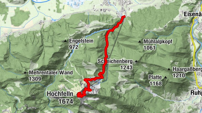 Hochfelln über Bründling Alm