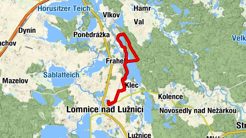 Lomnice nad Lužnicí - Vlkov a zpět