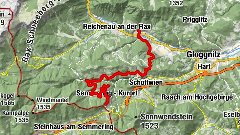 Bahnwanderweg: Payerbach-Semmering (Abschluss im Kurort)