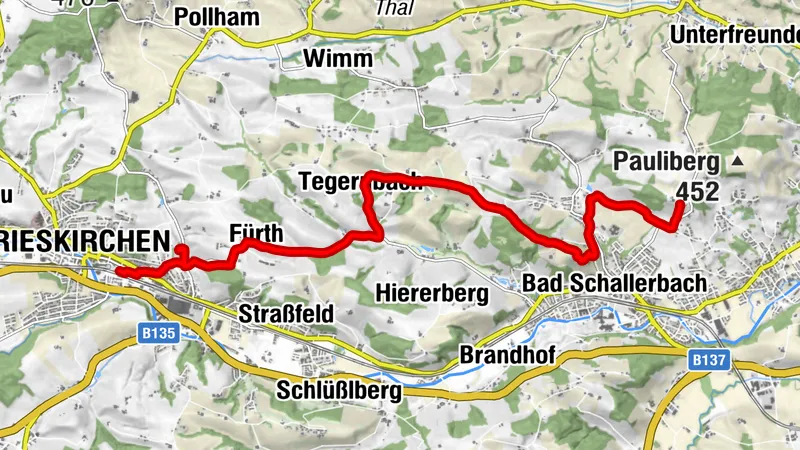 Grieskirchen - Parz - Magdalenaberg - Bad Schallerbach-Wallern