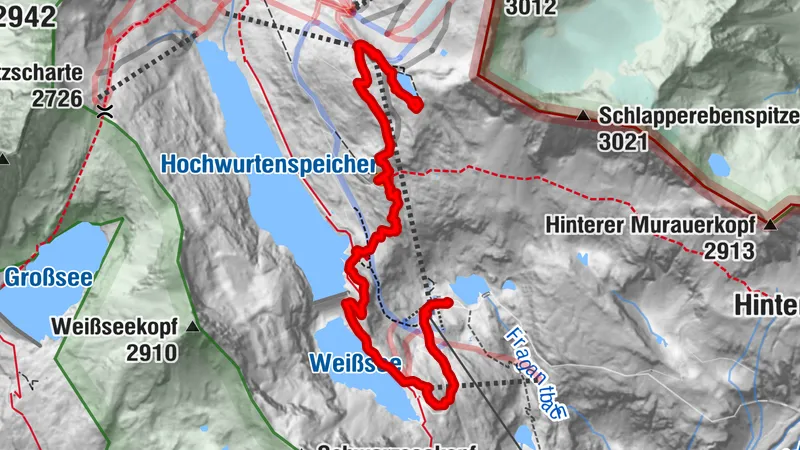 Mölltaler Gletscher - von der Mittelstation über Duisburger Hütte zum Eissee