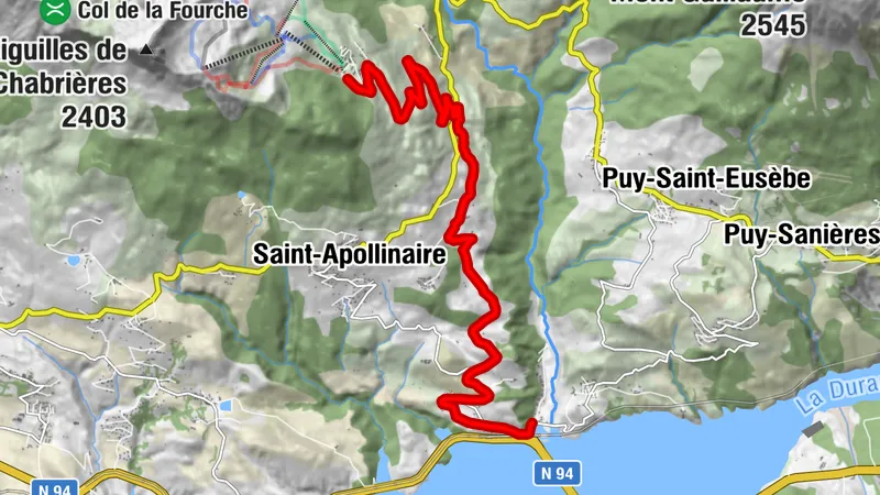 Anstieg nach Réallon