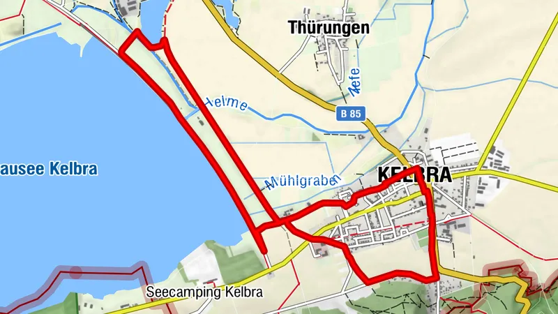 Rundweg durch die historische Stadt Kelbra und am Helmestausee entlang