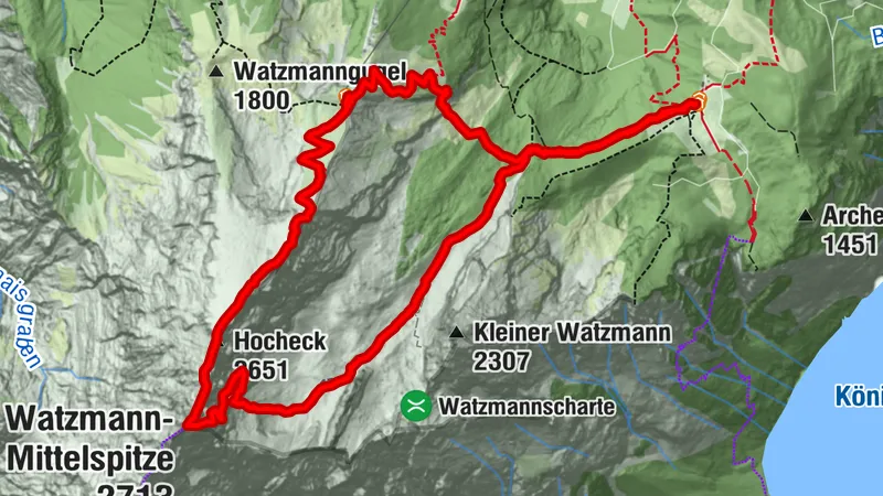 Watzmann Mittelspitze von Kühroint via Wiederroute 