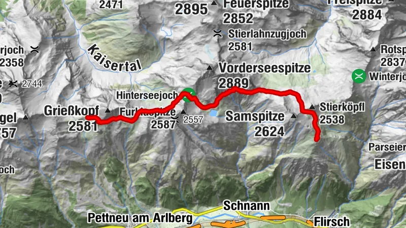 Adlerweg-Etappe 23: Ansbacher Hütte – Kaiserjochhaus