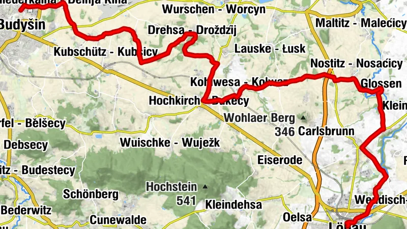 Via Sacra Radpilgerroute von Bautzen nach Löbau