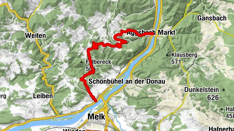 Welterbesteig Wachau 07 - Umleitung: Aggsbach Markt-Emmersdorf (Naturpark Jauerling-Wachau)