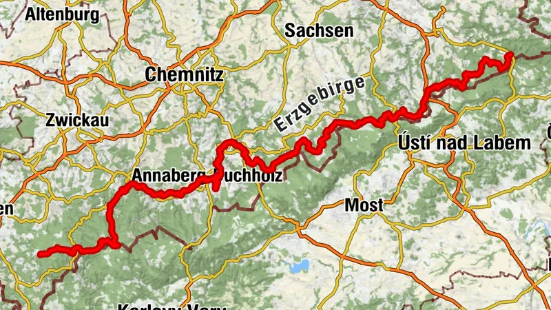 Radfernweg Sächsische Mittelgebirge zwischen Schöna und Schöneck