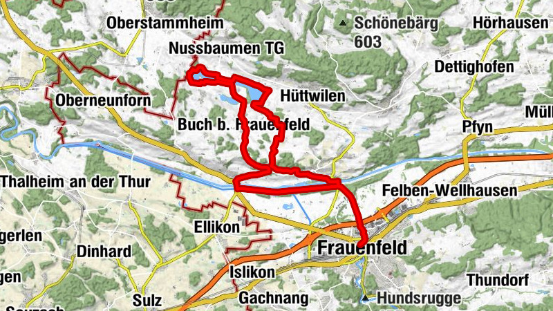 Frauenfeld - Hüttwiler- und Nussbaumer See - Frauenfeld