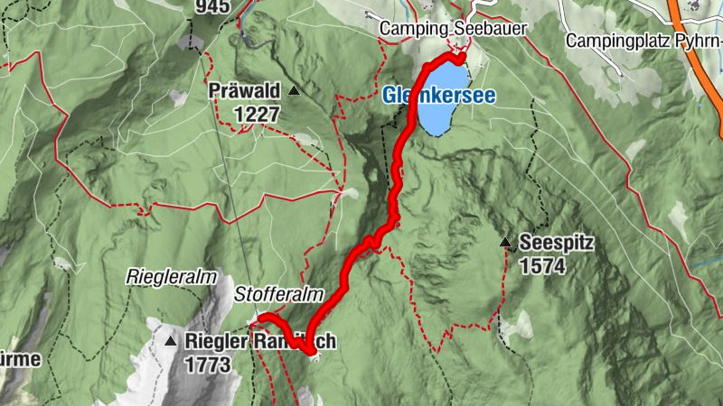 Dümlerhütte über Gleinkersee und Seegraben