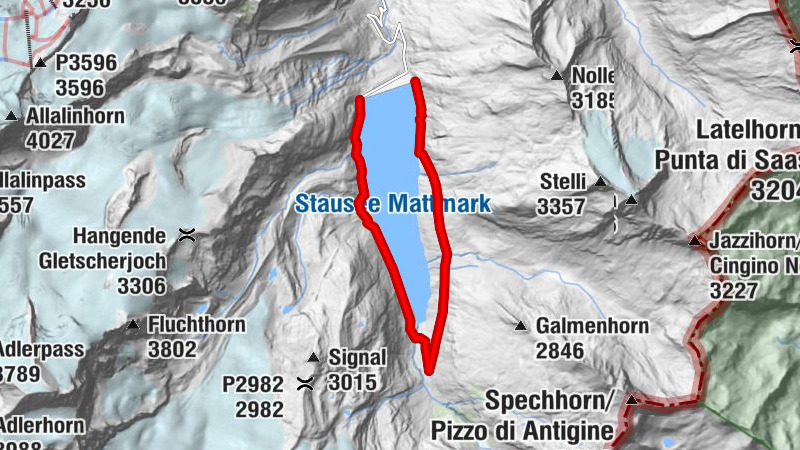 Staudamm Mattmark - Distelalp - Tälliboden - Ofental - Staudamm Mattmark