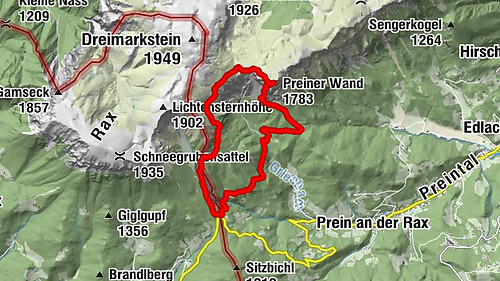 Haidsteig (C/D) auf die Preiner Wand 1783m