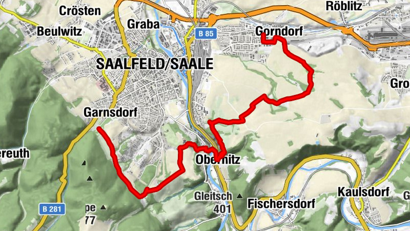 Streckenwanderweg - In Saalfeld entlang des Drei-Städte-Weges - Saalfeld - Thüringer Wald