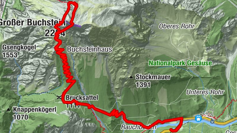Großer Buchstein 2.224m über Buchsteinhaus u. Südwandband KS