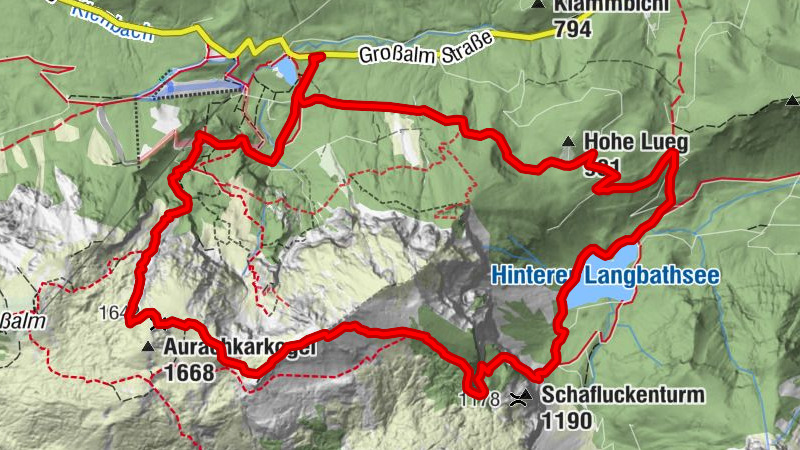 Taferlklause - Hochlecken - Brunnkogl - Schafalm - Langbathsee