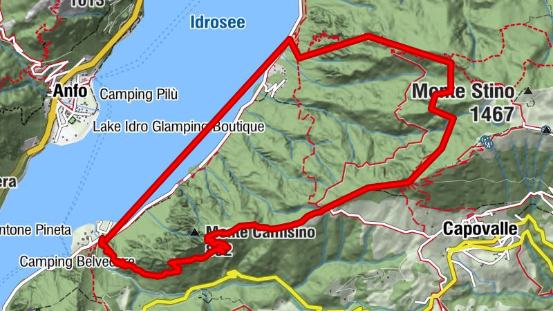 Wanderweg 469 - Vantone - Monte Camisino - Mandoal - Piazze - Paröle - Vantone (Idro-Italien)