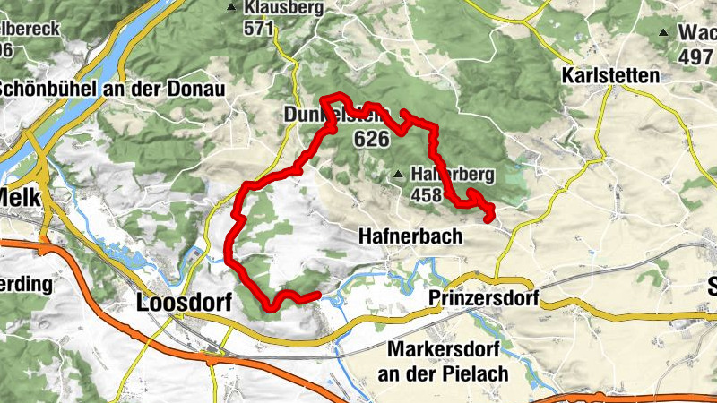 Dunkelsteiner Rundwanderweg  von Pielachhäuser nach Windschnur