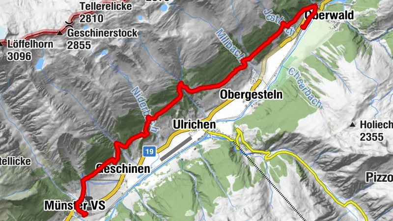 Gommer Höhenweg: Oberwald - Münster