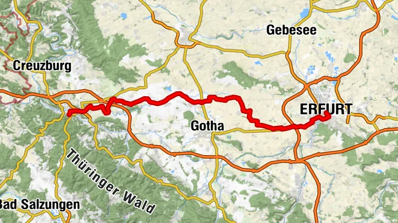 Radtour "Nessetal-Radweg" – Von Erfurt nach Eisenach