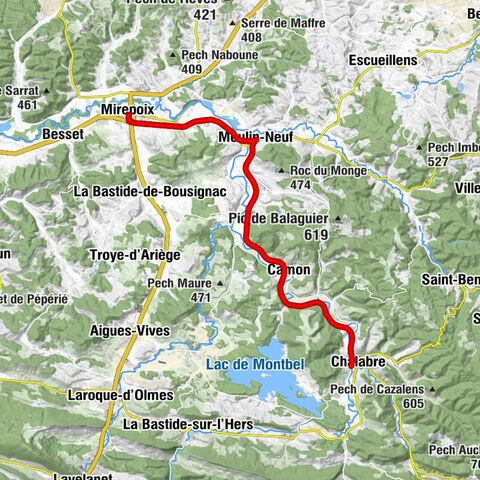 Die Ariège-VTT-Querung - Etappe 05: Chalabre bis Mirepoix