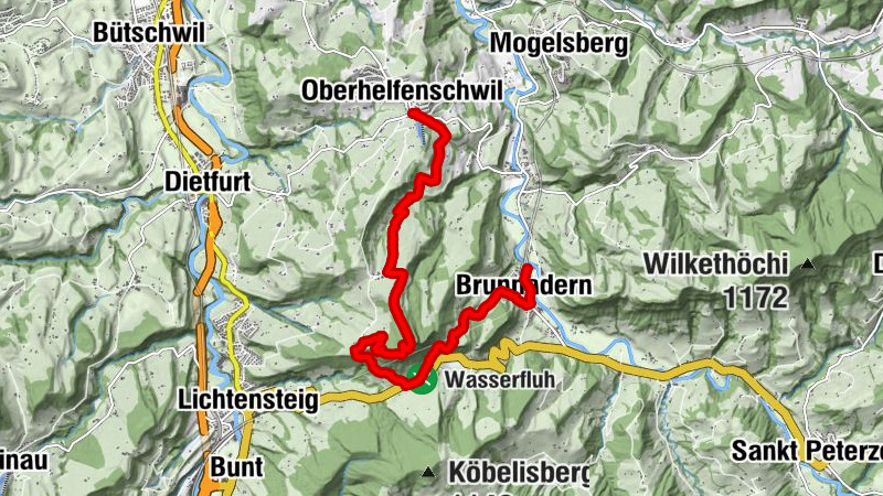 Neckiweg Abschnitt Brunnadern-Oberhelfenschwil