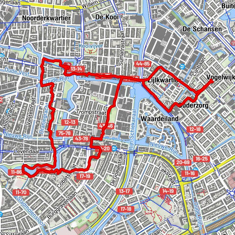 Van Leiderdorp naar Leiden centrum oost