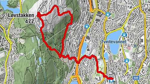 NO-Bergen: Fantoft-Løvstakken-Fantoft